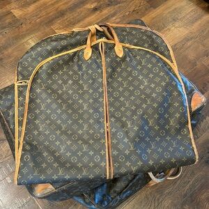 Louis Vuitton garment bag with leather trim